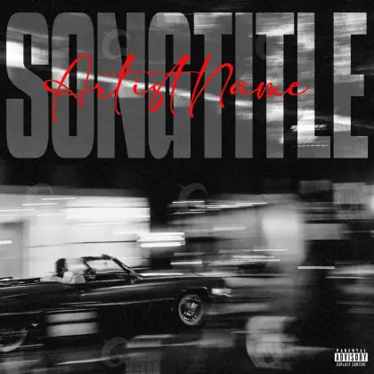 Premade cover art “Black Car”: car, black and white tones