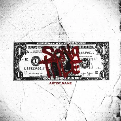 Arte de portada musical «Black Cash»: dinero; color blanco y negro