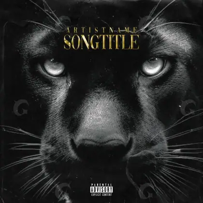 Premade cover art “Black Cat”: cat and eyes, black and white tones
