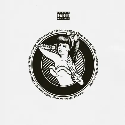 Album cover art “Black Circle”: circle and woman, black and white tones