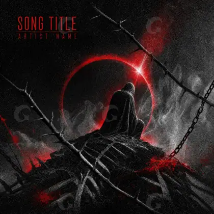 Обложка для альбома «Black Circle»: круг и силуэт; палитра — чёрно-белая