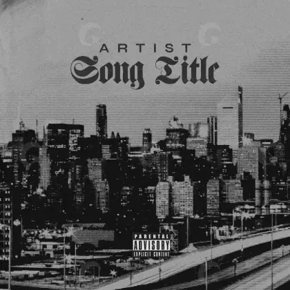 Portada prediseñada «Black City»: ciudad y edificio; color blanco y negro