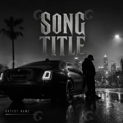 Premade cover art “Black City”: city and car, black and white tones