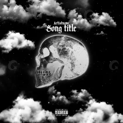 Portada para canción «Black Cloud»: nube; color blanco y negro