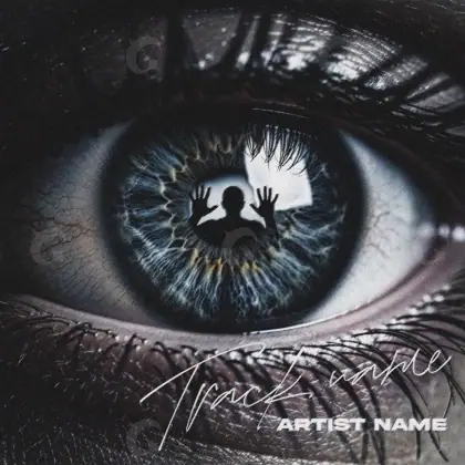 Portada prediseñada «Black Eyes»: ojos y mano; color blanco y negro