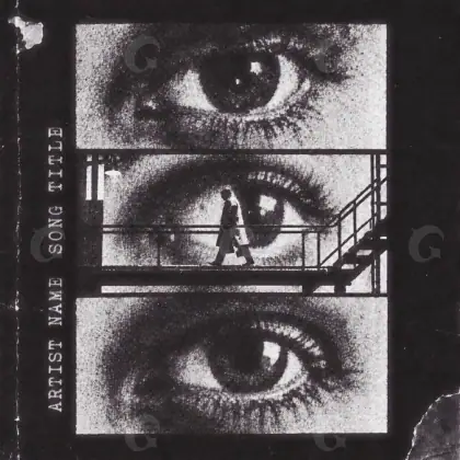 Обложка для альбома «Black Eyes»: глаза и лестница; палитра — чёрно-белая