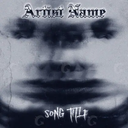 Album cover art “Black Face”: face and eyes, black and white tones