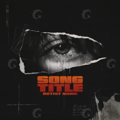 Music cover artwork “Black Face”: face and eyes, black and white tones