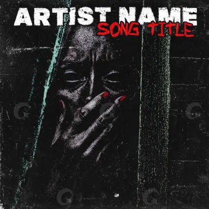 Portada para canción «Black Face»: rostro y labios; color blanco y negro