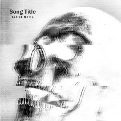 Music cover artwork “Black Face”: face and eyes, black and white tones
