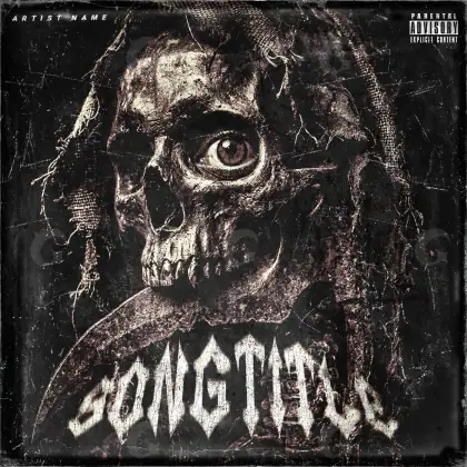 Music cover artwork “Black Face”: face and eyes, black and white tones