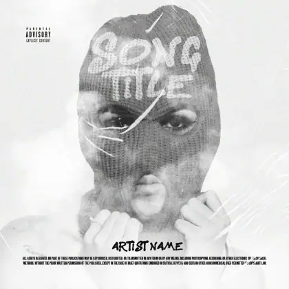 Portada para canción «Black Face»: rostro y ojos; color blanco y negro
