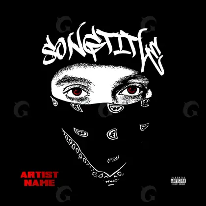 Portada para canción «Black Face»: rostro y ojos; color blanco y negro