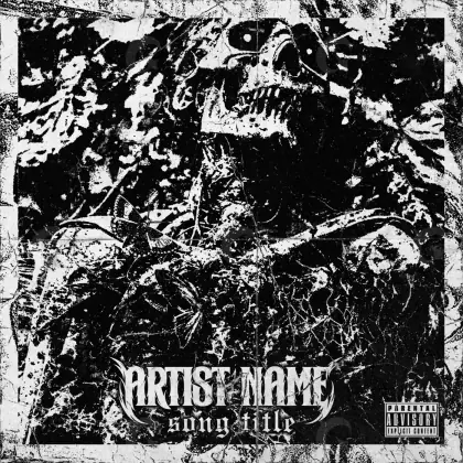 Portada prediseñada «Black Face»: rostro; color blanco y negro