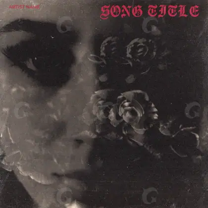 Premade cover art “Black Face”: face and rose, black and white tones