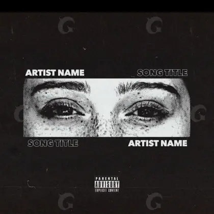 Arte de portada musical «Black Face»: rostro y ojos; color blanco y negro