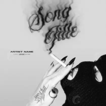 Music cover artwork “Black Hand”: hand and smoke, black and white tones