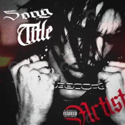 Album cover art “Black Hand”: hand and circle, black and white tones