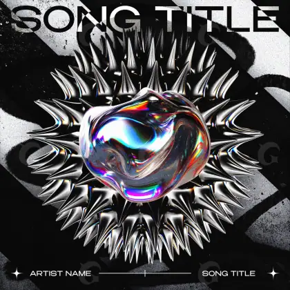 Premade cover art “Black Heart”: heart and star, black and white tones