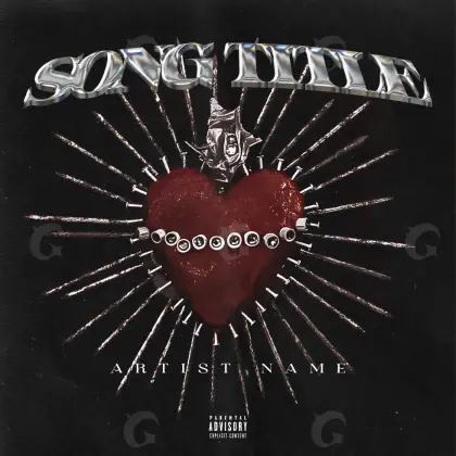 Premade cover art “Black Heart”: heart, black and white tones