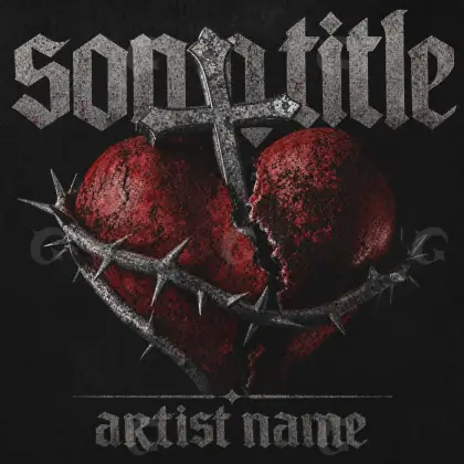 Music cover artwork “Black Heart”: heart, black and white tones