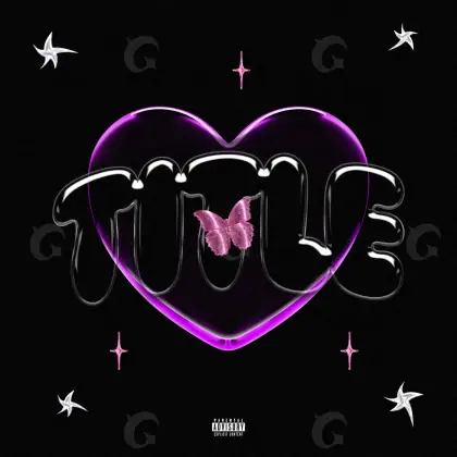 Music cover artwork “Black Heart”: heart and star, black and white tones