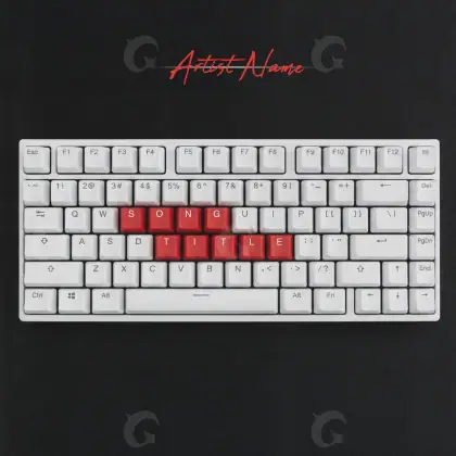 Album cover art “Black Keyboard”: keyboard, black and white tones