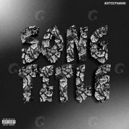 Arte de portada musical «Black Lettering»: tipografía; color blanco y negro