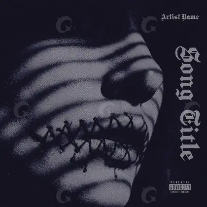 Portada para canción «Black Lettering»: tipografía; color blanco y negro