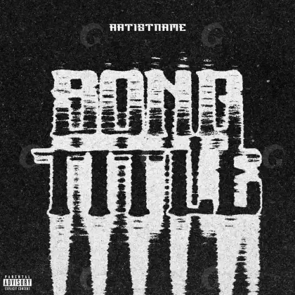 Arte de portada musical «Black Lettering»: tipografía; color blanco y negro