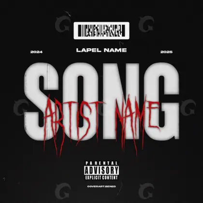 Arte de portada musical «Black Lettering»: tipografía; color blanco y negro