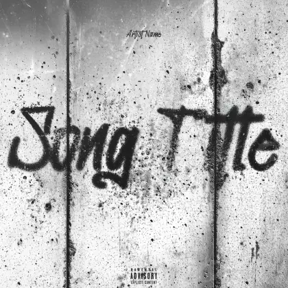 Готовая обложка для трека «Black Lettering»: типографика; палитра — чёрно-белая