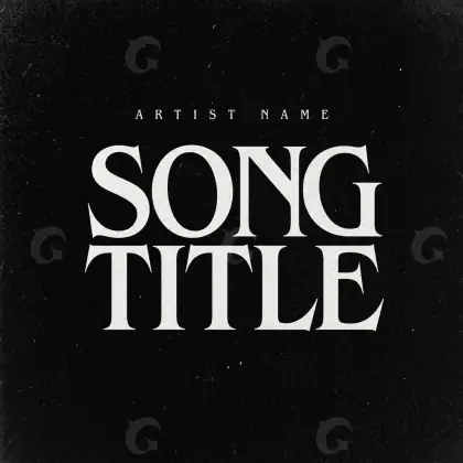 Album cover art “Black Lettering”: lettering, black and white tones