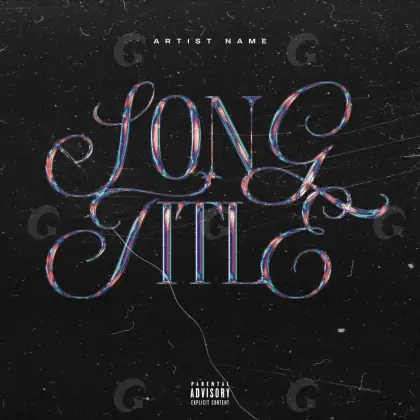 Arte de portada musical «Black Lettering»: tipografía; color blanco y negro