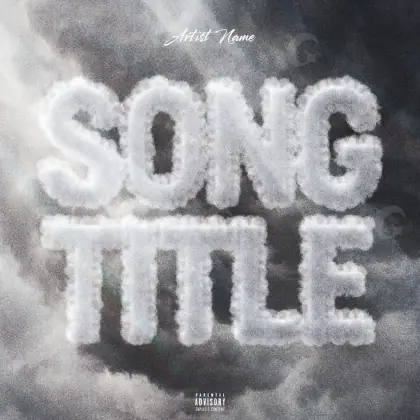 Portada para canción «Black Lettering»: tipografía; color blanco y negro