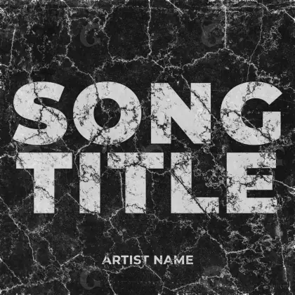 Готовая обложка для трека «Black Lettering»: типографика; палитра — чёрно-белая