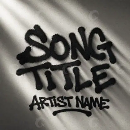 Arte de portada musical «Black Lettering»: tipografía; color blanco y negro
