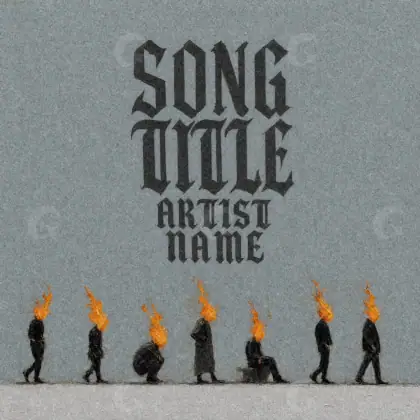 Premade cover art “Black Lettering”: lettering, black and white tones