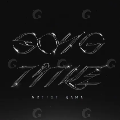 Arte de portada musical «Black Lettering»: tipografía; color blanco y negro
