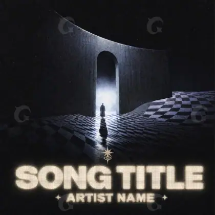 Music cover artwork “Black Lettering”: lettering, black and white tones