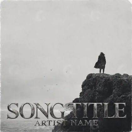 Premade cover art “Black Lettering”: lettering, black and white tones