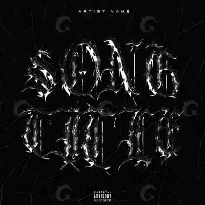 Portada prediseñada «Black Lettering»: tipografía; color blanco y negro