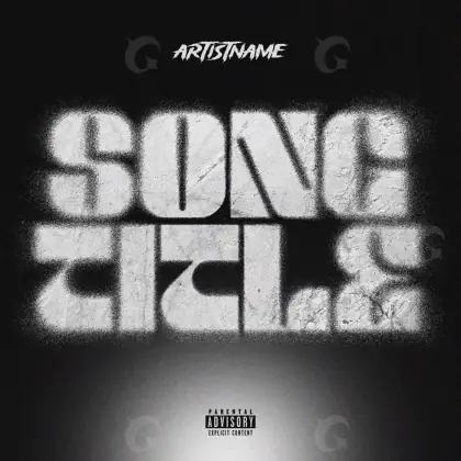 Arte de portada musical «Black Lettering»: tipografía; color blanco y negro