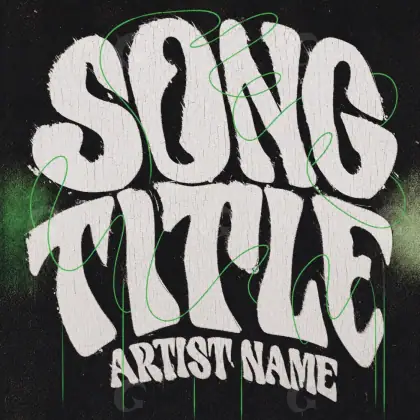 Premade cover art “Black Lettering”: lettering, black and white tones