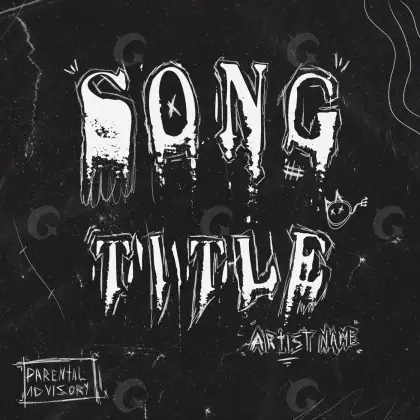 Portada para canción «Black Lettering»: tipografía; color blanco y negro