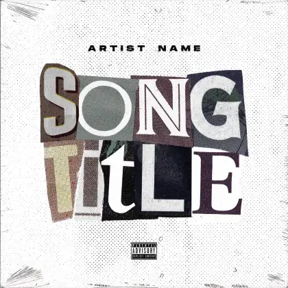 Portada para canción «Black Lettering»: tipografía; color blanco y negro