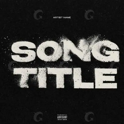 Arte de portada musical «Black Lettering»: tipografía; color blanco y negro