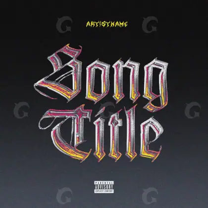 Portada para canción «Black Lettering»: tipografía; color blanco y negro