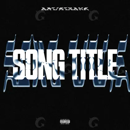 Arte de portada musical «Black Lettering»: tipografía; color blanco y negro