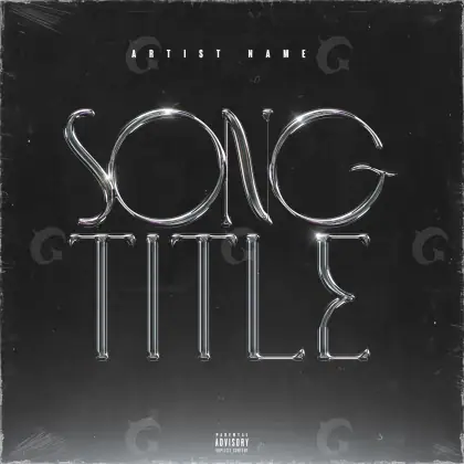 Album cover art “Black Lettering”: lettering and abstract, black and white tones